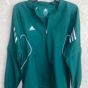 NWOT Men's Adidas Green Windbreaker Jacket Detachable Sleeve Sz S